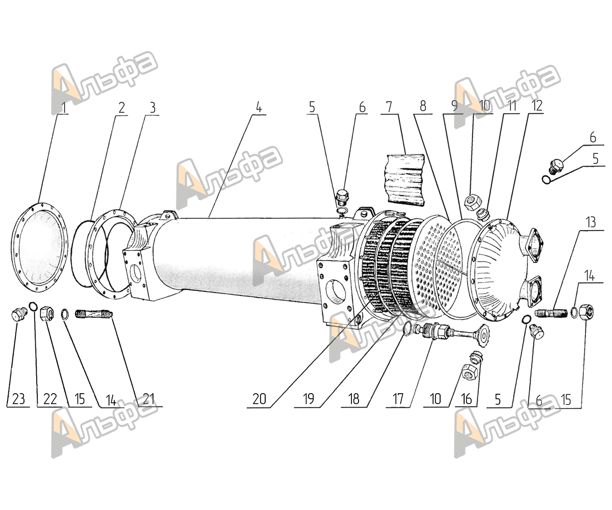 Охладитель водомасляный